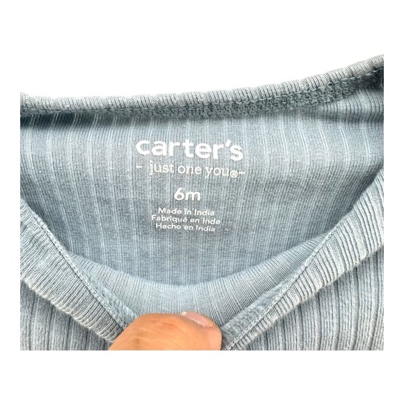 Carter’s | 6M Blue Ribbed Onesie - Picture 3 of 11